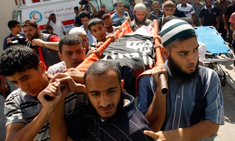 The funeral of Ghaleb Armilat, who was killed in an Israeli airstrike, takes place in Gaza