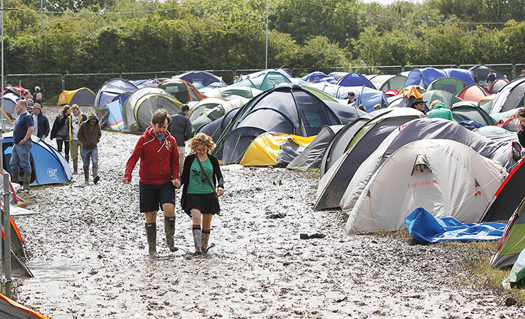 Isle of White: The campsite covered in mud