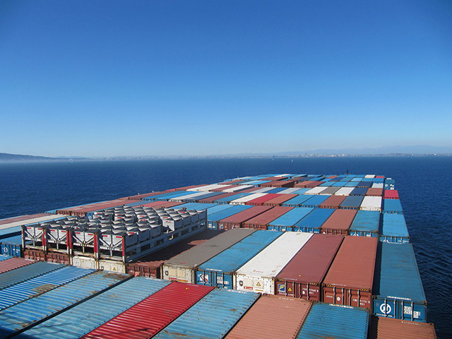 Photo Comp June: View from the bridge of the MV Hanjin Miami towards Long Beach, California