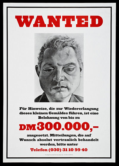 Lost Art: Francis Bacon 'Wanted' poster designed by Lucian Freud, 2001