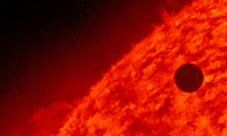 Venus transiting the sun in pictures