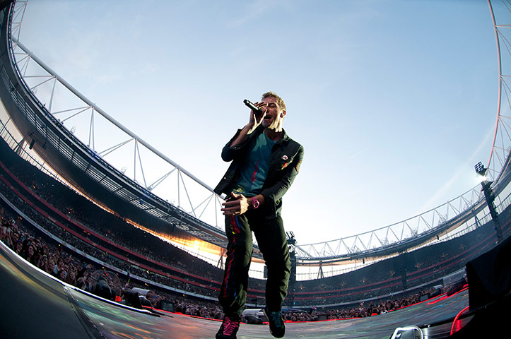week in music: Chris Martin of Coldplay performs at Emirates Stadium in London on 4 June