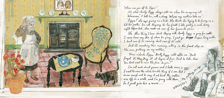 Where My Wellies Take Me: Page from Where My Wellies Take Me by Clare and Michael Morpurgo