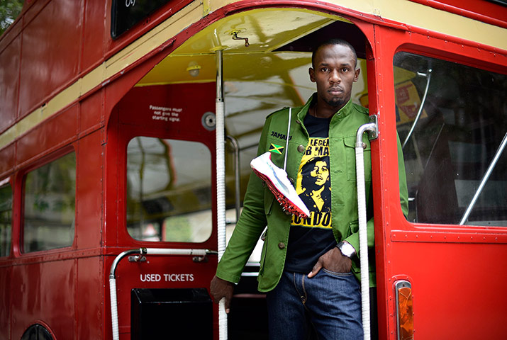 Usain Bolt: Sprinter Usain Bolt of Jamaica poses during a photo shoot 