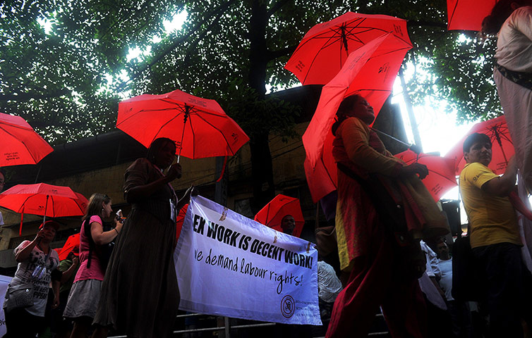 Calcutta: International AIDS Conference in the Sonagachi redlight district 
