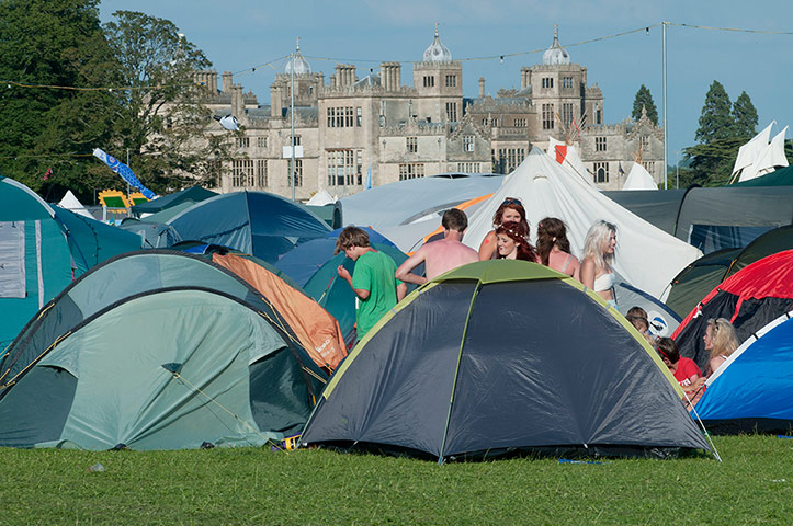Womad atmosphere: Camping with Charlton Park in the background