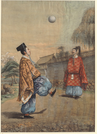 National football museum: A 19th-century watercolour on silk of Kemari