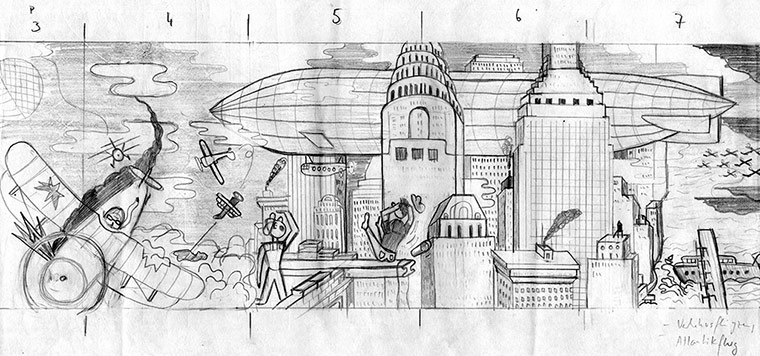 High Times: Sketches of airships and biplanes 