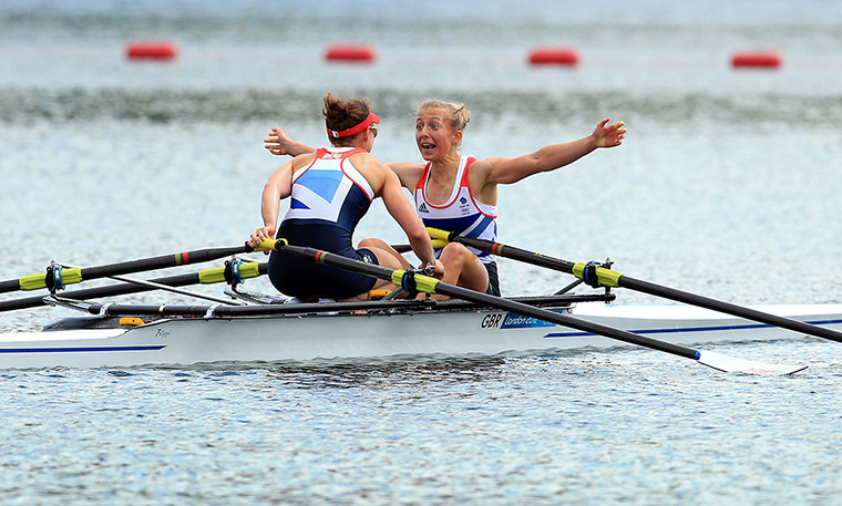 team GB celebrations: Sophie Hosking  and Kat Copeland