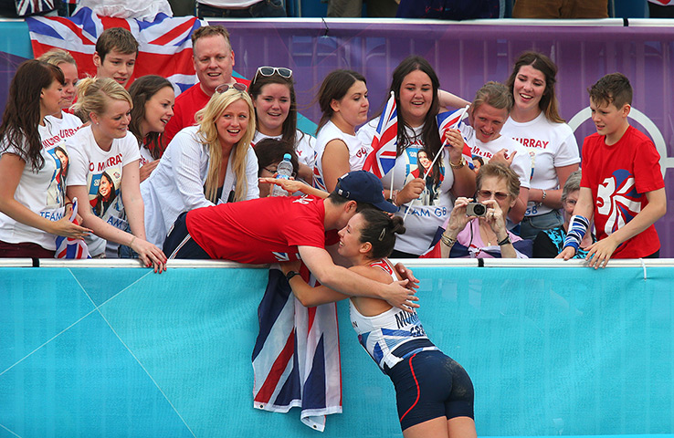 team GB celebrations: Samantha Murray of Great Britain