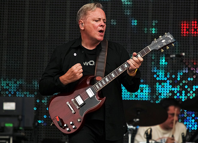 Blur in Hyde Park: Bernard Sumner of New Order, also supporting