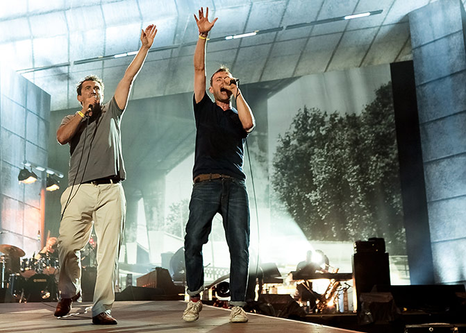 Blur in Hyde Park: Phil Daniels joins Damon on stage for Parklife