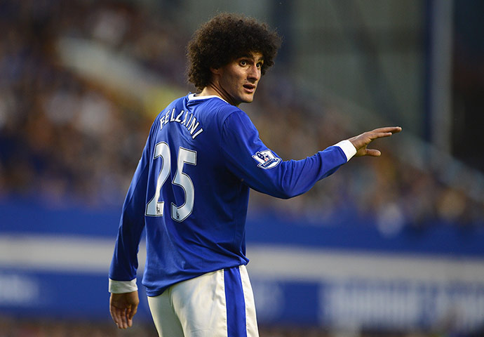 Man Utd gallery: Marouane Fellaini has a good chance in the first half 