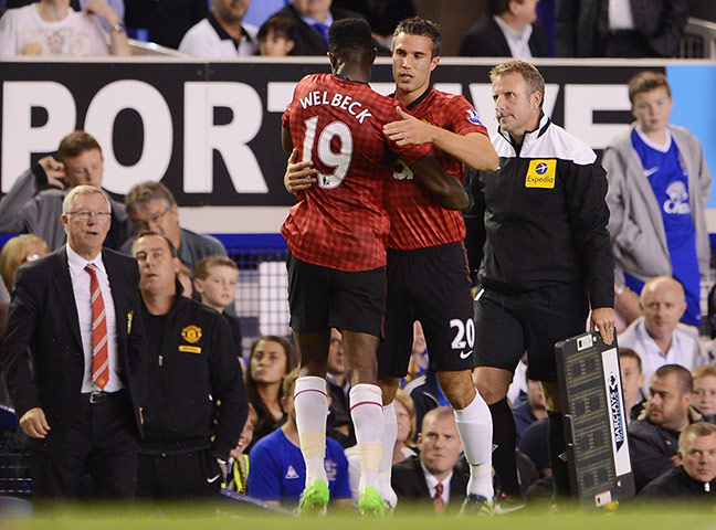 Man Utd gallery: Robin Van Persie comes on for Danny Welbeck