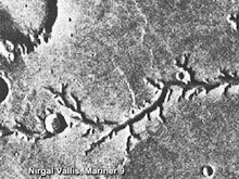 Nirgal Vallis, a dry river channel on Mars.