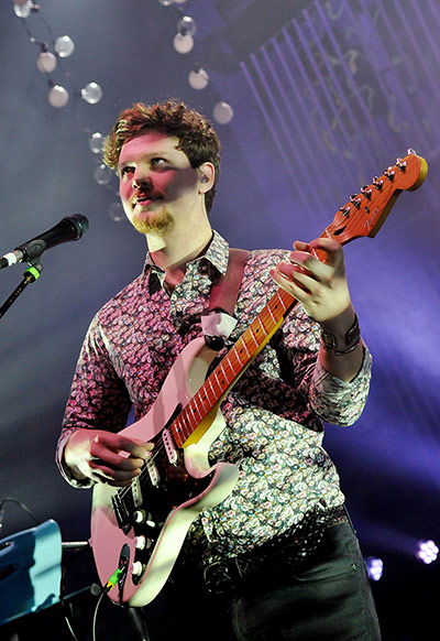 Football: Joe Newman of Alt-J performs at Shepherds Bush Empire in London