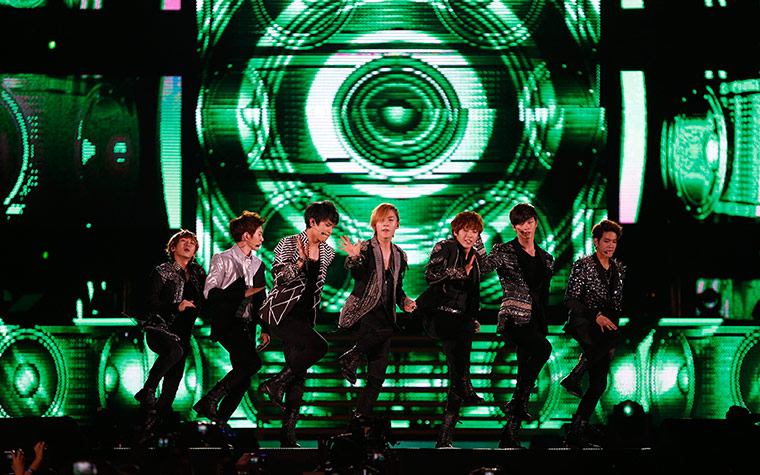 Week in music: Pop group Super Junior perform during the Korean Golden Disk Awards