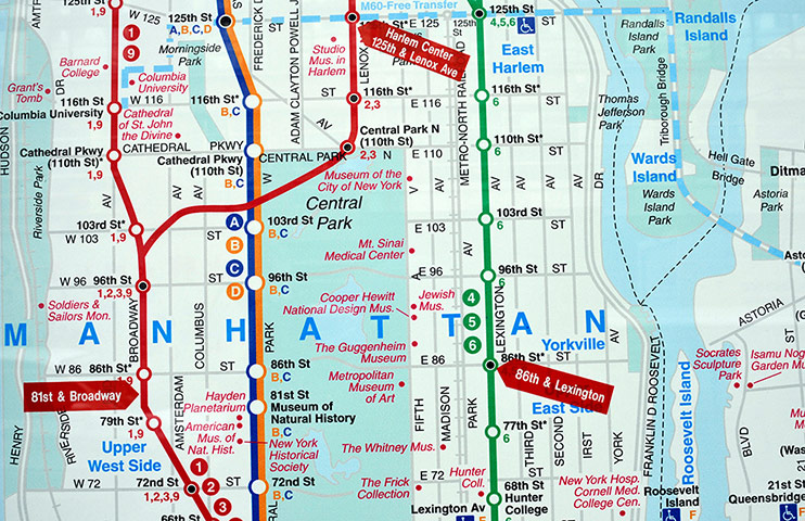 World subways: Subway plan Manhattan, New York, USA