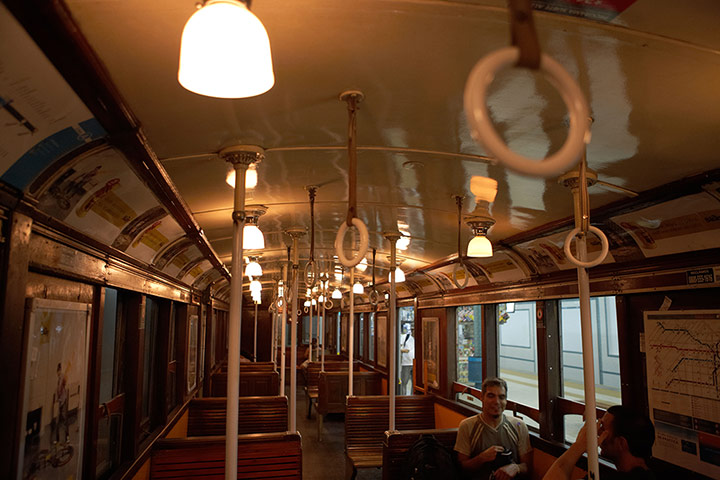 World subways: Interior of old subway carriage, Buenos Aires