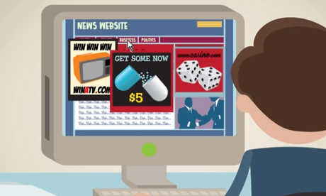 A screenshot from an Adblock Plus promotional video.