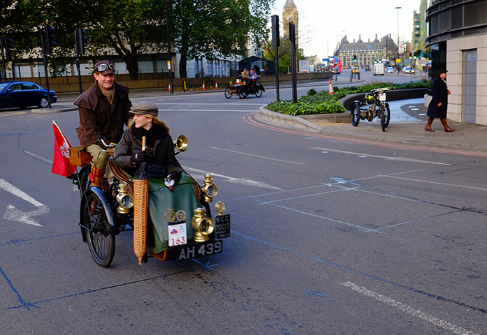 London-Brighton car rally: A two-seater takes to the road