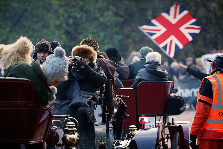 London-Brighton car rally: Competitors in pre-1905 cars set off from Hyde Park