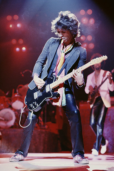 Keith Richards performing with Ronnie Wood's band The New Barbarians, 1979