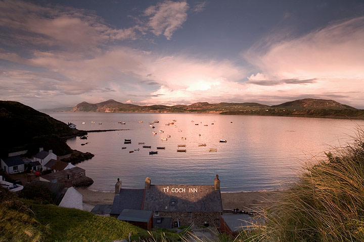 Pubs: Looking down onto the Ty Coch Inn