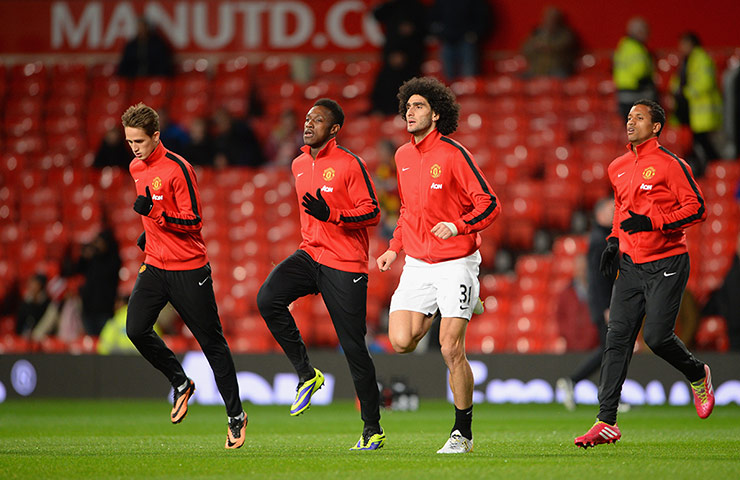 Wednesday night football: Marouane Fellaini warms up
