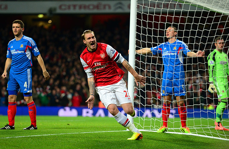 Wednesday night football: Nicklas Bendtner celebrates