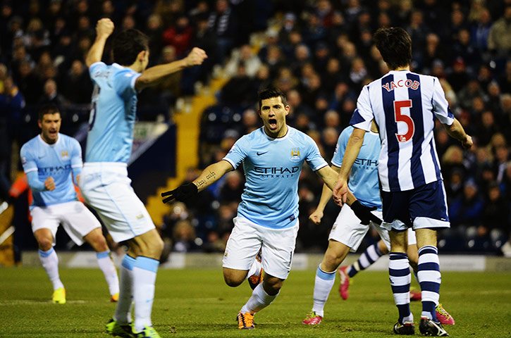 Wednesday night football: Sergio Aguero celebrates