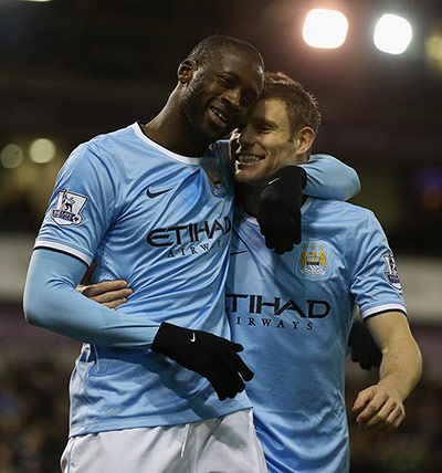 premier league: Yaya Toure celebrates