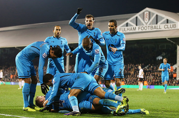 premier league: Spurs celebration