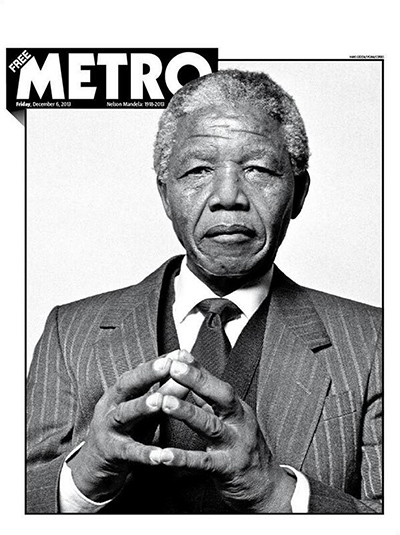 Mandela front pages: Mandela, Metro