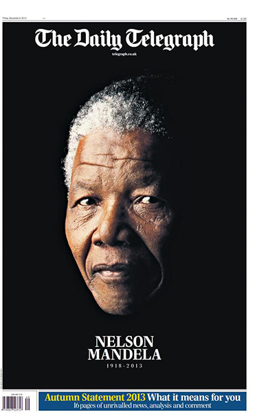 Mandela front pages: Mandela Daily Telegraph