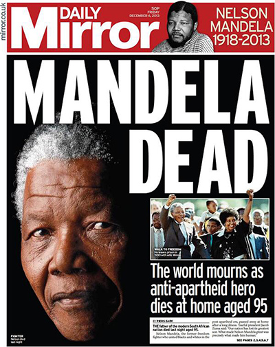 Mandela front pages: Mandela Mirror