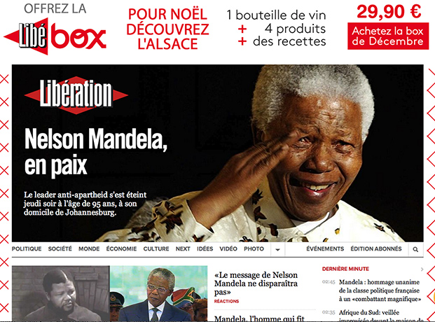 Mandela front pages: Libération
