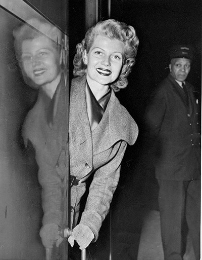 Grand Central 100 years: Actress Rita Hayworth at Grand Central Terminal.