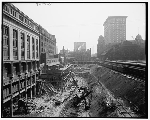 Grand Central 100 years: excavation work at the site of Grand Central Station in New York