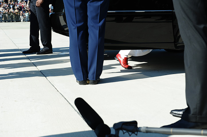 pope benedict resigns: at Andrews Air Force Base in Maryland
