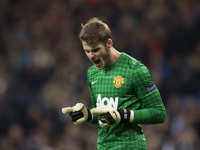 Real Madrid V United 4:  David de Gea savours the result after the final whist;e