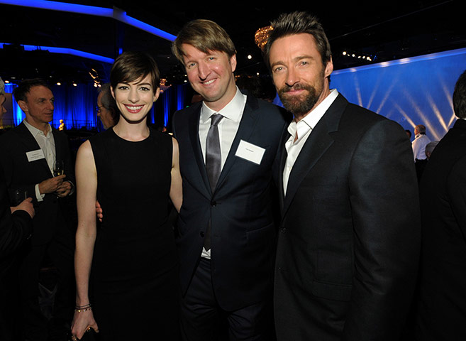 Oscars luncheon: Anne Hathaway, Hugh Jackman, Tom Hooper