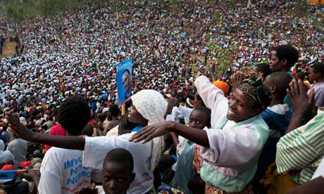 Supporters of Rwandan president Paul Kagame 2010