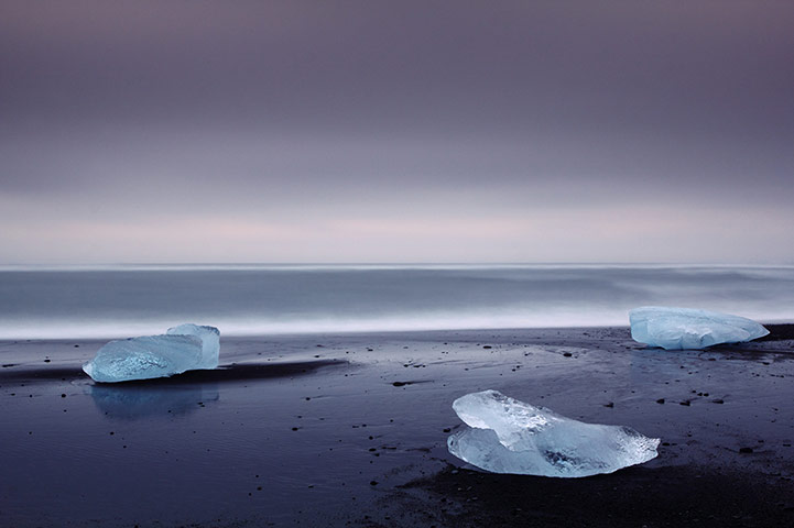 beenthereapril: mini icebergs on the shore, Iceland