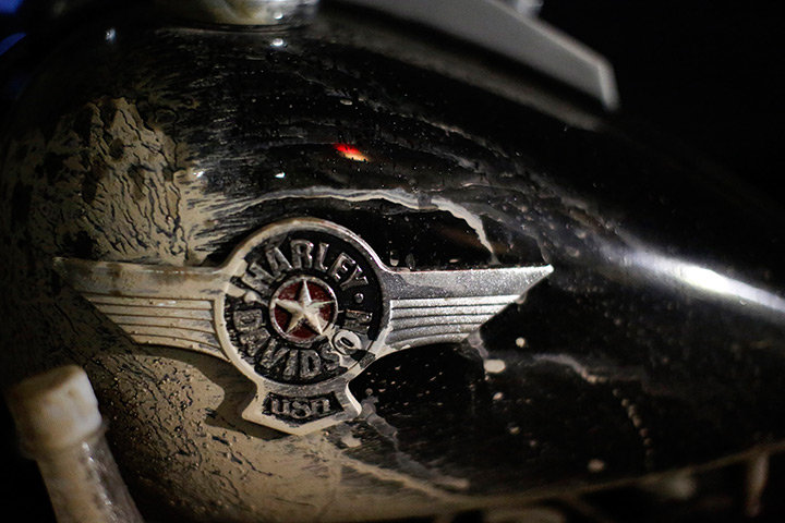 Harley rally: A Harley Davidson logo 