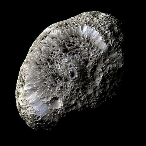 Visions of the universe: Hyperion taken from the orbiter spacecraft, 2005