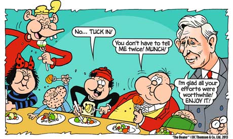 The Prince of Wales manages to get the Bash Street Kids to eat more healthily