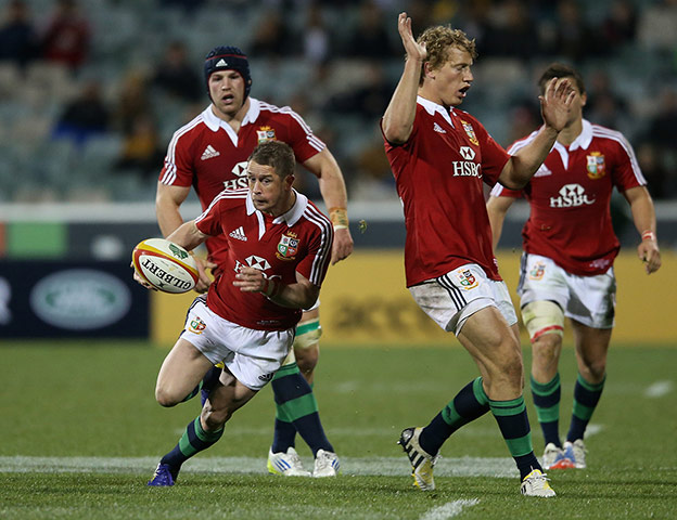 Lions: Shane Williams breaks with the ball