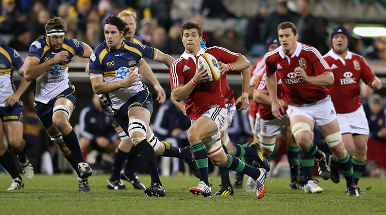 Lions: Ben Youngs of the Lions charges upfield 