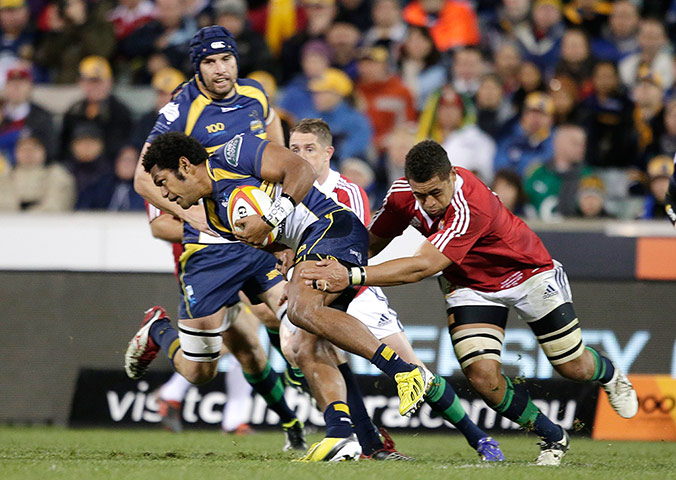 Lions: Tangaki Taulupa Faletau tackles Henry Speight